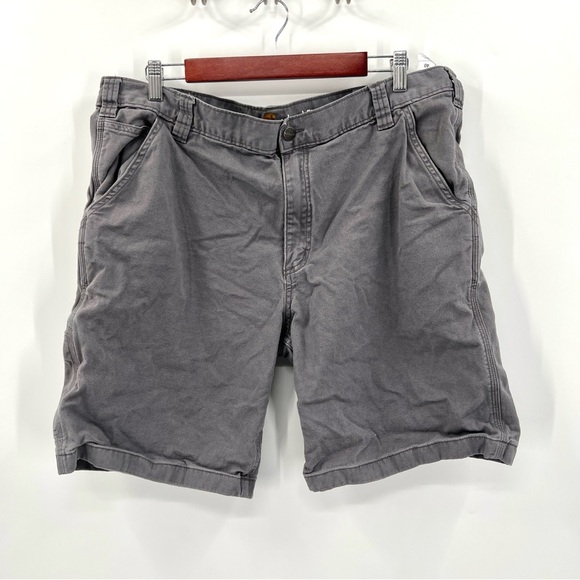 CARHARTT Men's Gray Relaxed Fit Casual Flat Front Shorts Size 40 - Picture 1 of 11